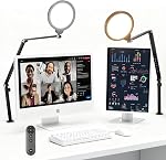 NEEWER Basics 18W 7" Desktop Ring Light with Stand for Desk, Video Conference Streaming Recording Makeup Selfie Computer Laptop Zoom Lighting, Full Screen LED Circle Ringlight with Arm & C Clamp, R18