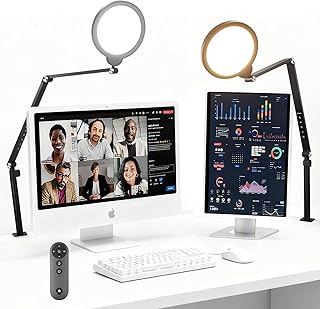 NEEWER Basics 18W 7" Ring Light with Desk Stand/C Clamp, 2 Pack 3000K-6500K Dimmable Full Screen LED Circle Lighting for V... Price In India
