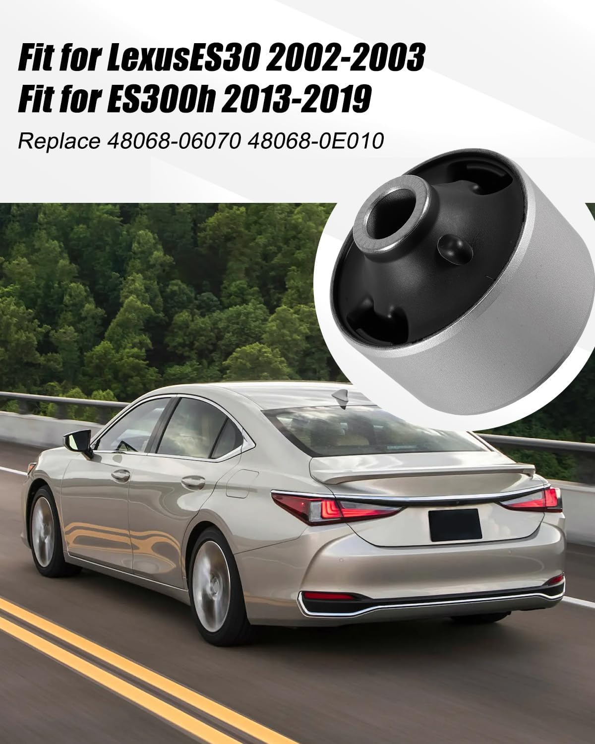 4PCS Upper and Lower Suspension Control Arm Bushing Kit Fit for Toyota Sienna Avalon Camry Highlander Solara Lexus ES30 ES300h RX330 ES350 RX350 RX400h ES330