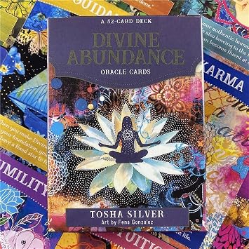 Divine Abundance Oracle Cards Fortune-Telling 52 PCS Full English Divination Cards, Family Gatherings, Entertainment Parties Gifts for Beginners, Expert Readers(English Edition)