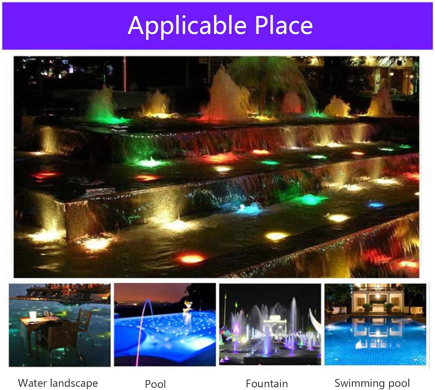 Underwater Underground Light LED Pond Lights IP68 Waterproof Low Voltage AC12/24V Submersible Led Pool Lights for Party Garden Fountain Water Rockery Round Landscape Lamp (Warm Light 5WAC12V)