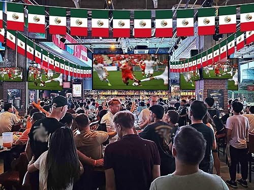 Miniatura 5 de Banderín de bandera de México, 38 banderas, 42 pies, pequeñas banderas mexicanas para decoración de campo, escuela, fiesta, eventos deportivos