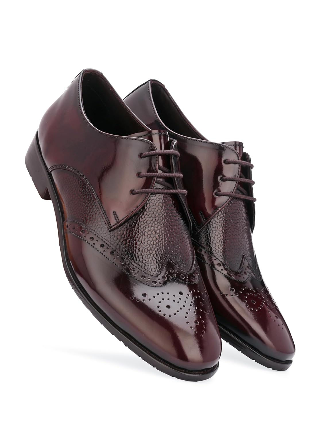 Harrykson London Men’s Italian Leather Brogue Derby Shoes with Leather Rubber Sole