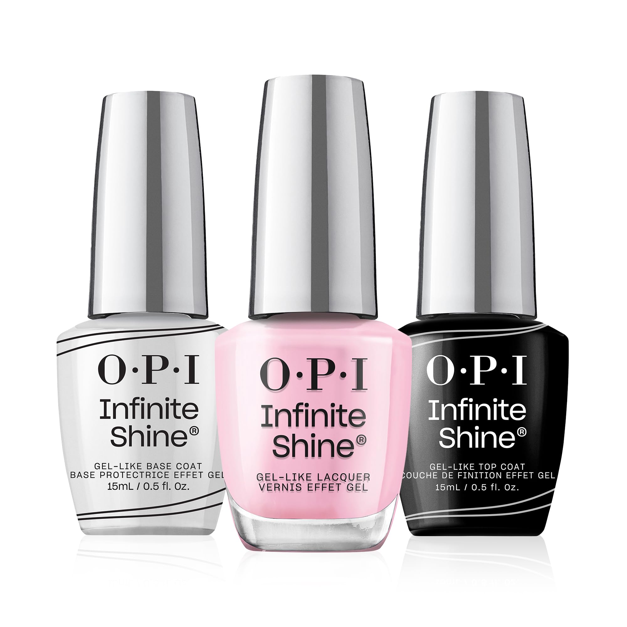 OPI Infinite Shine - Faux-ever Yours + Base & Top Coat - Esmalte de uñas de larga duración - 3 x 15ml