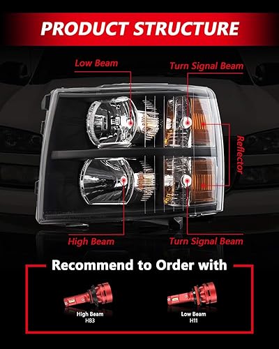 Miniatura 6 de Torchbeam - Conjunto de faros delanteros de repuesto para 2004-08 F-150, 2006 Mark LT