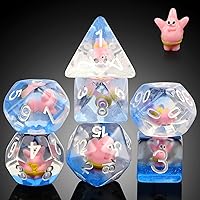 Vista 34 de Juego de dados de juego D&D de White Cat Gaming, DNDND 7 piezas de dados de resina DND con bolsa de terciopelo para juegos de rol y juegos de mesa