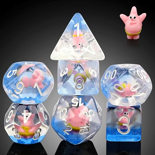 Miniatura 169 de DNDND - Juego de dados DND de resina de 7 piezas con bolsa de terciopelo para juegos de rol D&D y juegos de mesa