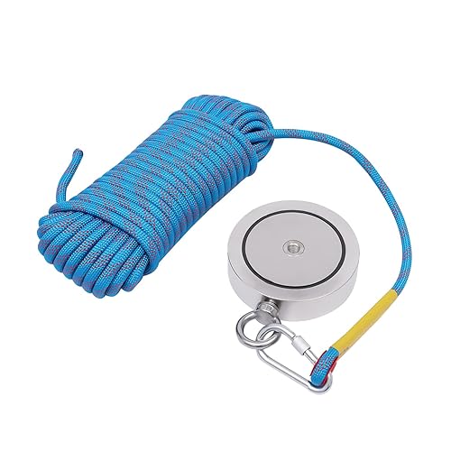 Miniatura 2 de Kit de pesca con imán de doble cara de 4000 libras, imán de pesca con fuerza de tracción fuerte con cuerda y estuche para río, lago, playa, súper