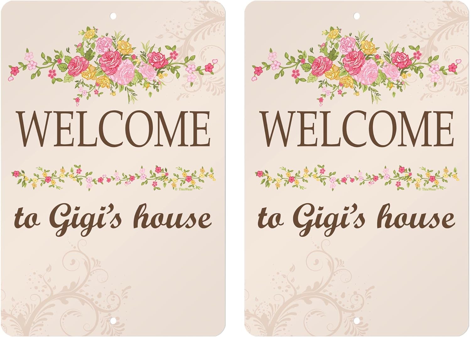 Best Nanny Ever Gifts Nanny Welcome to Nanny's House 2-Pack 8"x12" Small Rectangle Aluminum Signs Nanny