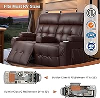 Vista 4 de RV Loveseat Recliner Sofa, Wall Hugger Massage Reclining RV Couch with USB, Insert Pockets, Cup Holders, 150° RV Recliners Sleeper Sofa for RV