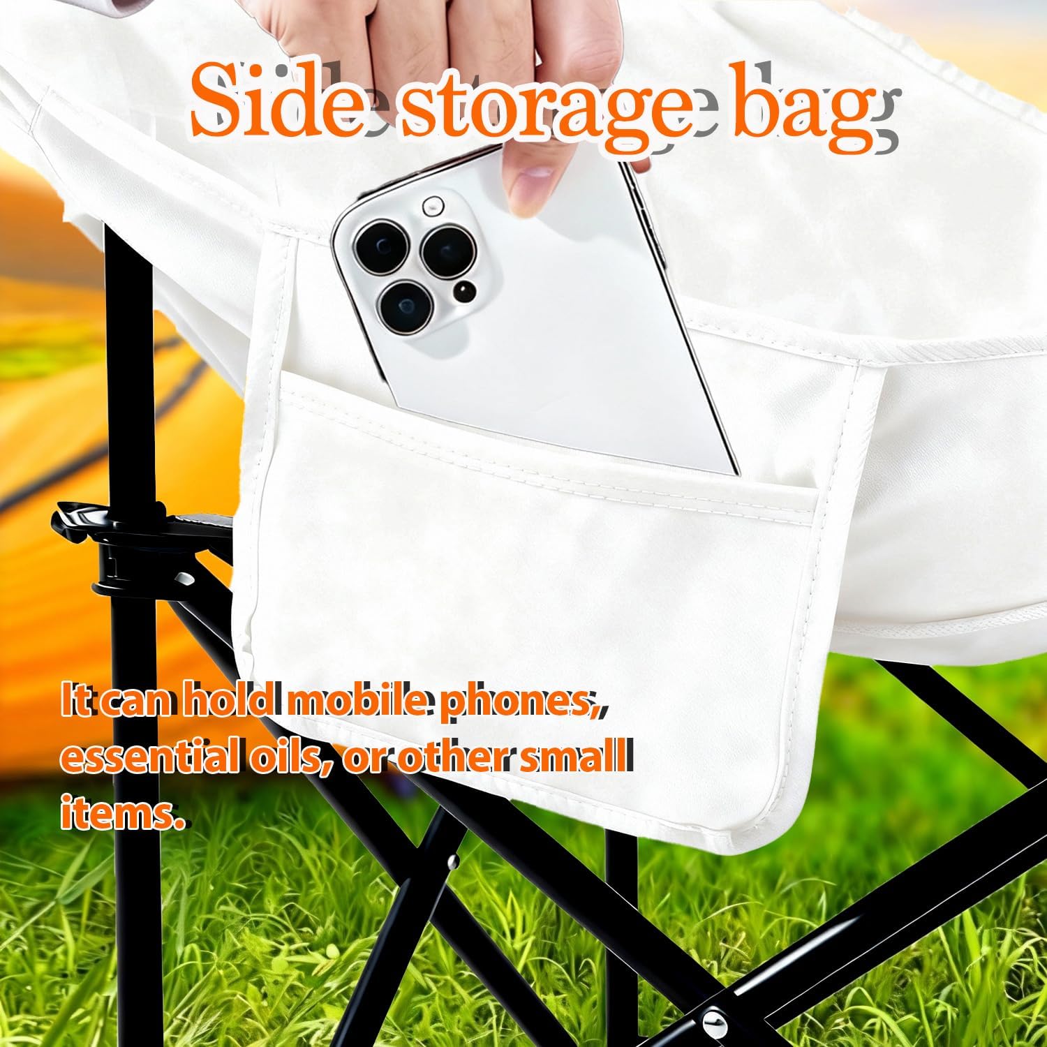 Sauna Chair with Back Support, for Portable Steam Sauna Box Home (White)