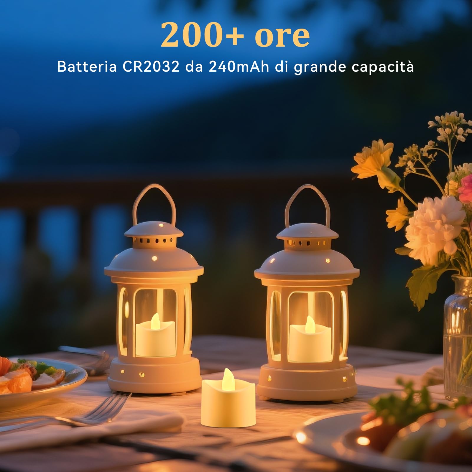 RaceGT 20 Candele LED con Timer e Telecomando, Candele LED senza Fiamma, Batterie Incluse, 2/4/6/8H Timer, Ideali per Natale, Matrimonio, Festa, Luci Bianco Caldo