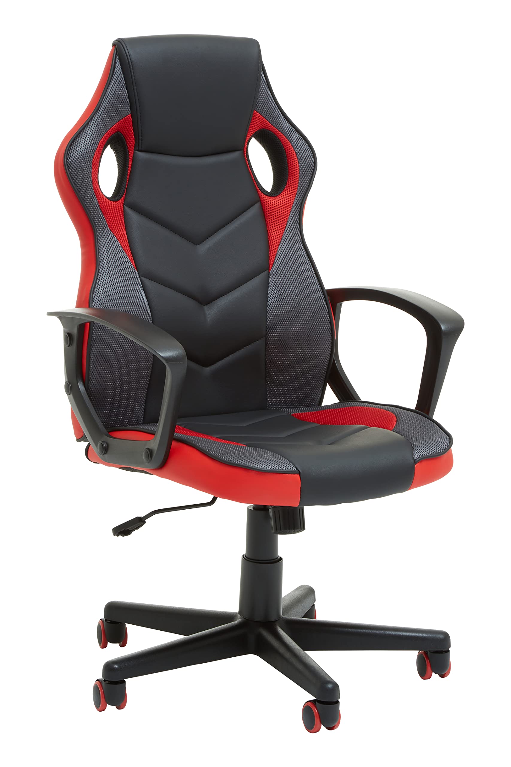 Orsina Ergonomic Black And Red Pu Home Office ChairComfortable Work From Home ChairMovable Ergonomic Chair from B&Q