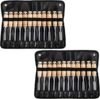 24-Piece Wood Carving Chisel Set with Beech Wood Handles