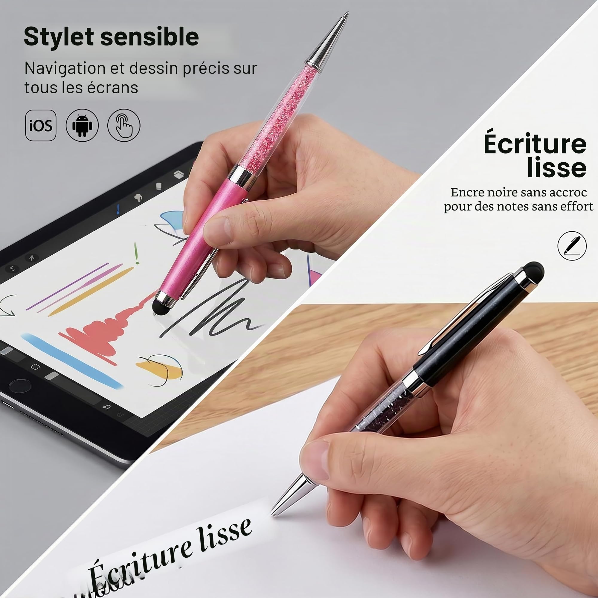 Stylos d'affaires personnalisés Stylos d'écriture fantaisie gravés avec nom ou message, nom de l'équipe, numéro de téléphone Pour la journalisation et l'écriture de bureau