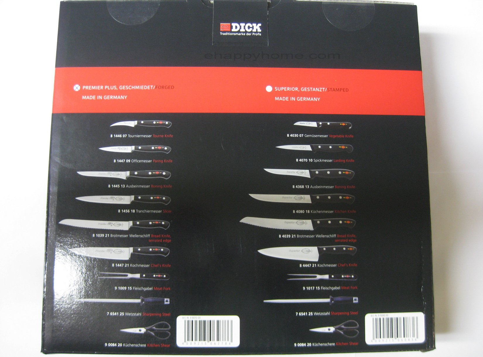 Amazon.com: F. Dick Knife Block Set - 9 Piece Forged Steel