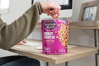 Saffron Road Organic Crunchy Chickpea Snacks-Gluten Free, Non-GMO, Kosher, Vegan (Korean BBQ, 6 oz (6 Pack))
