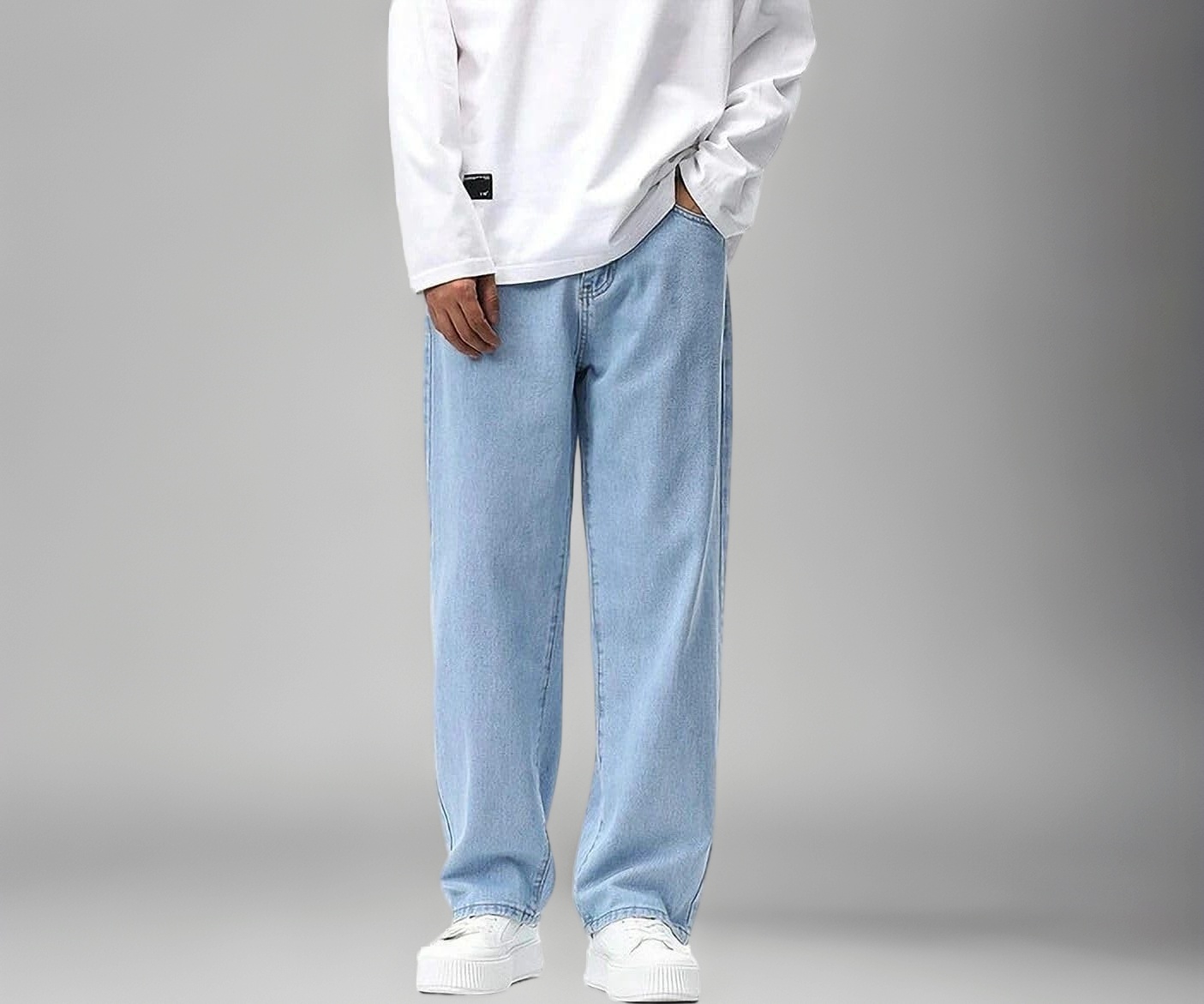 OFTEN LOOK SHINIK Loose Fit Men Light Blue Jeans