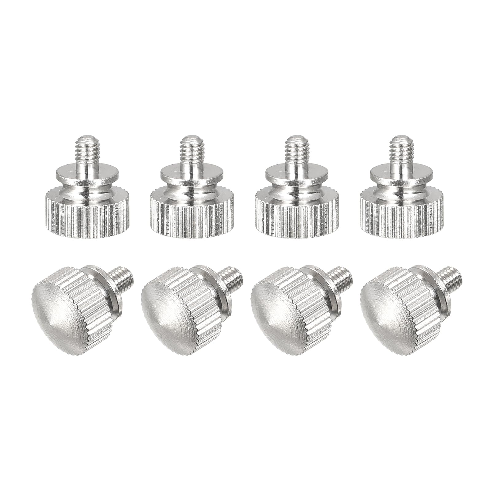 sourcing map Knurled Thumb Screws, M3x5mm Brass Shoulder Bolts Grip Knobs Fasteners, Nickel Plated 8Pcs