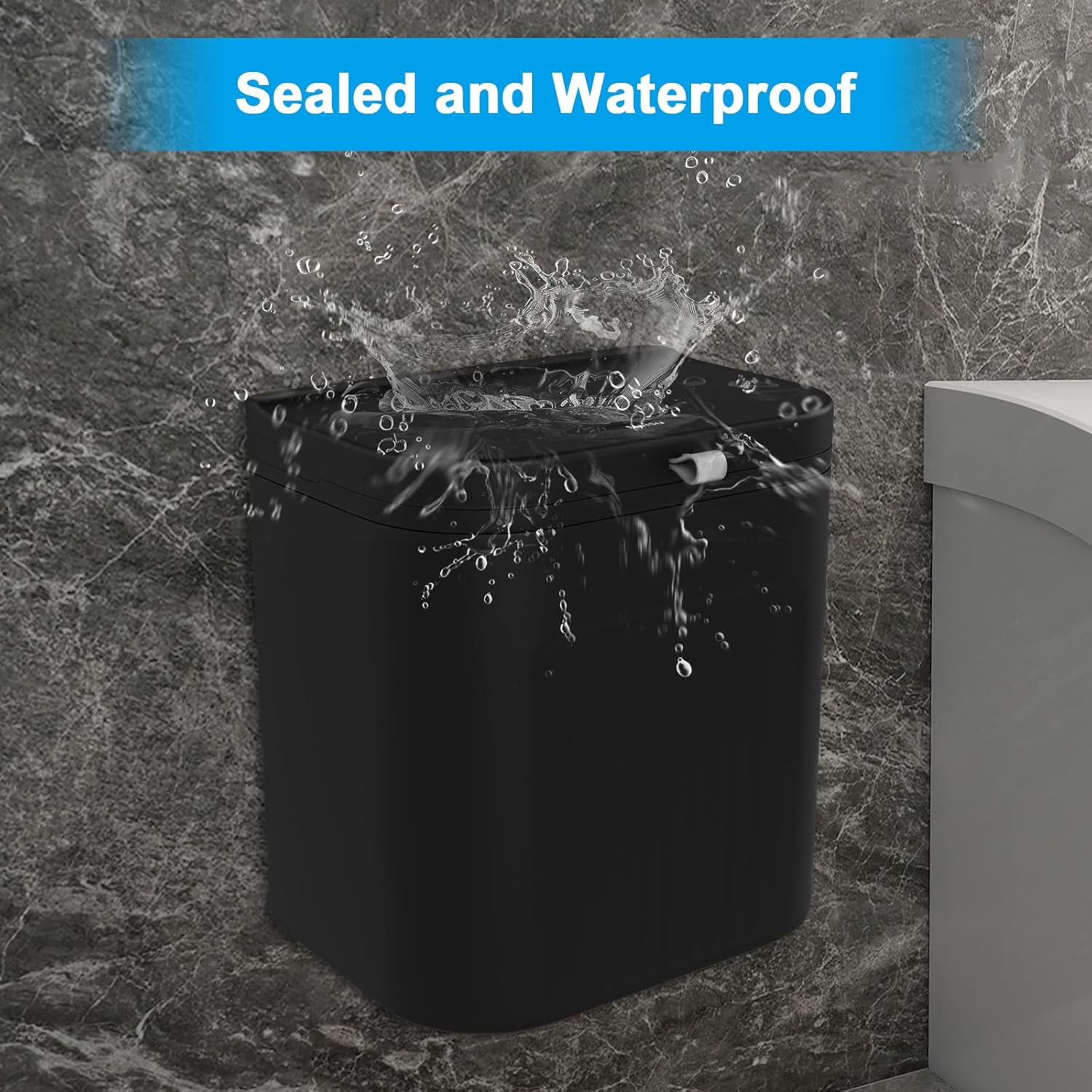Naisu 3 Pack 1.12 Gallon Kitchen Garbage Bin for Counter Top or Under Sink, Stick on the Wall，Hanging Small Trash Can with lid for Cupboard/Bathroom/Bedroom/Office(Black)
