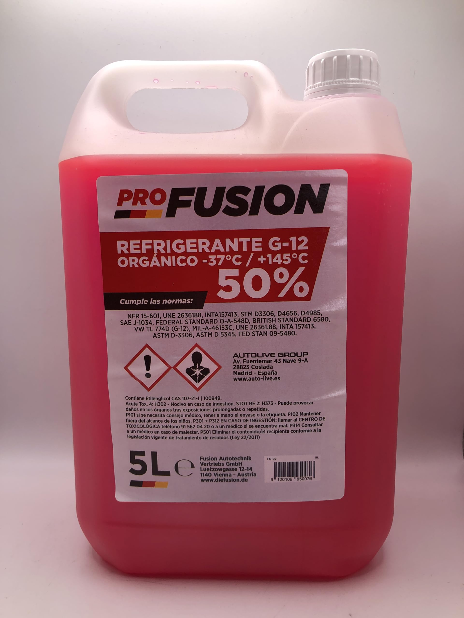 ProFusion Anticongelante Refrigerante Coche Rosa G12-37ºC +145ºC 5L (4)