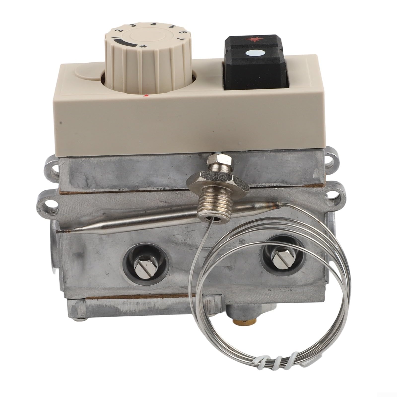 Termostato de válvula de control de temperatura de gas 710, rango de 120-200 ° C, construcción de ABS, funcionamiento estable para freidora comercial, horno de vapor wok, cocina