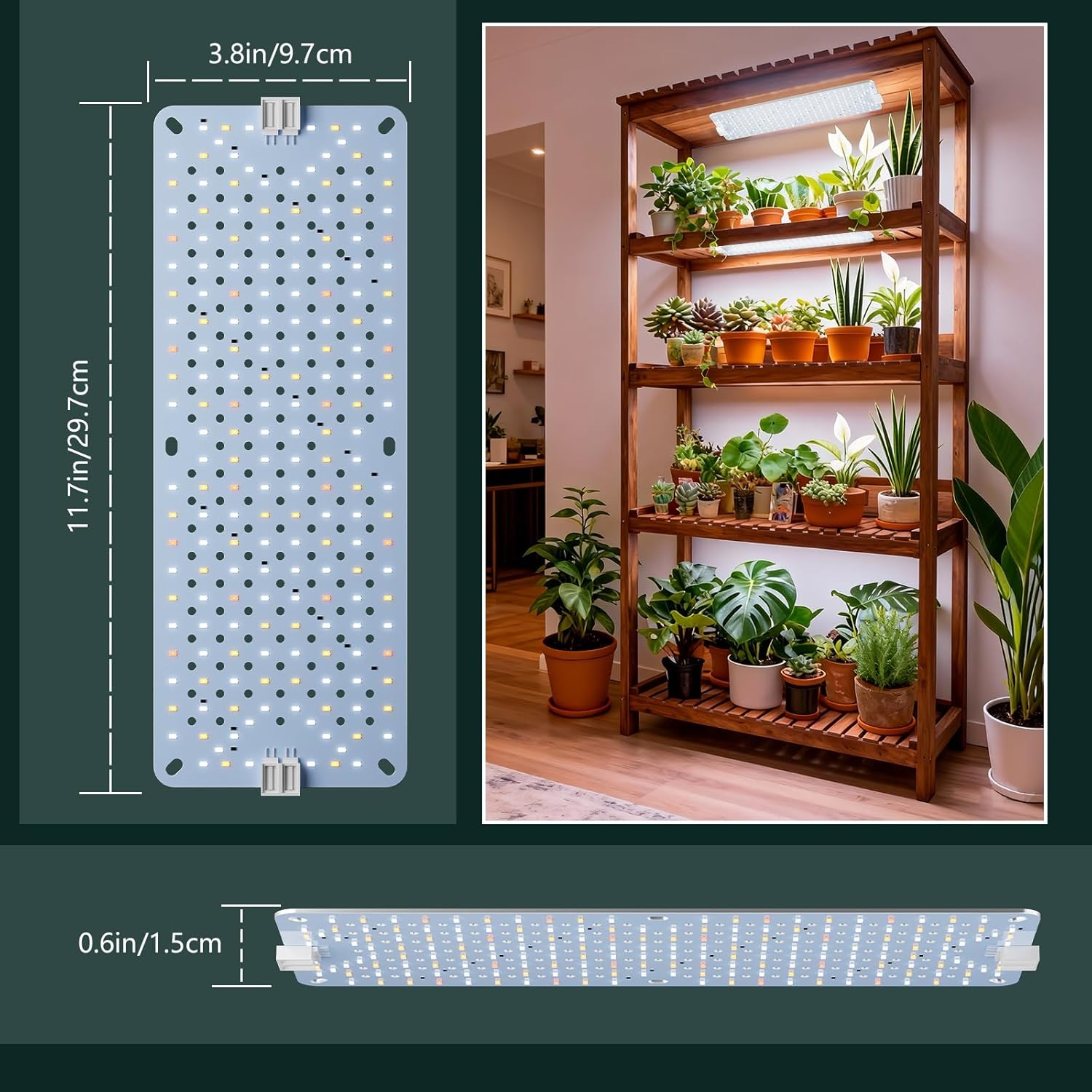 Grow Lights for Indoor Plants Full Spectrum,High PPFD 1152LEDs Plant Lights with 4/8/12/16/20H Timer, Flexible Series & Parallel Connection for Indoor Growing(6 Pack)