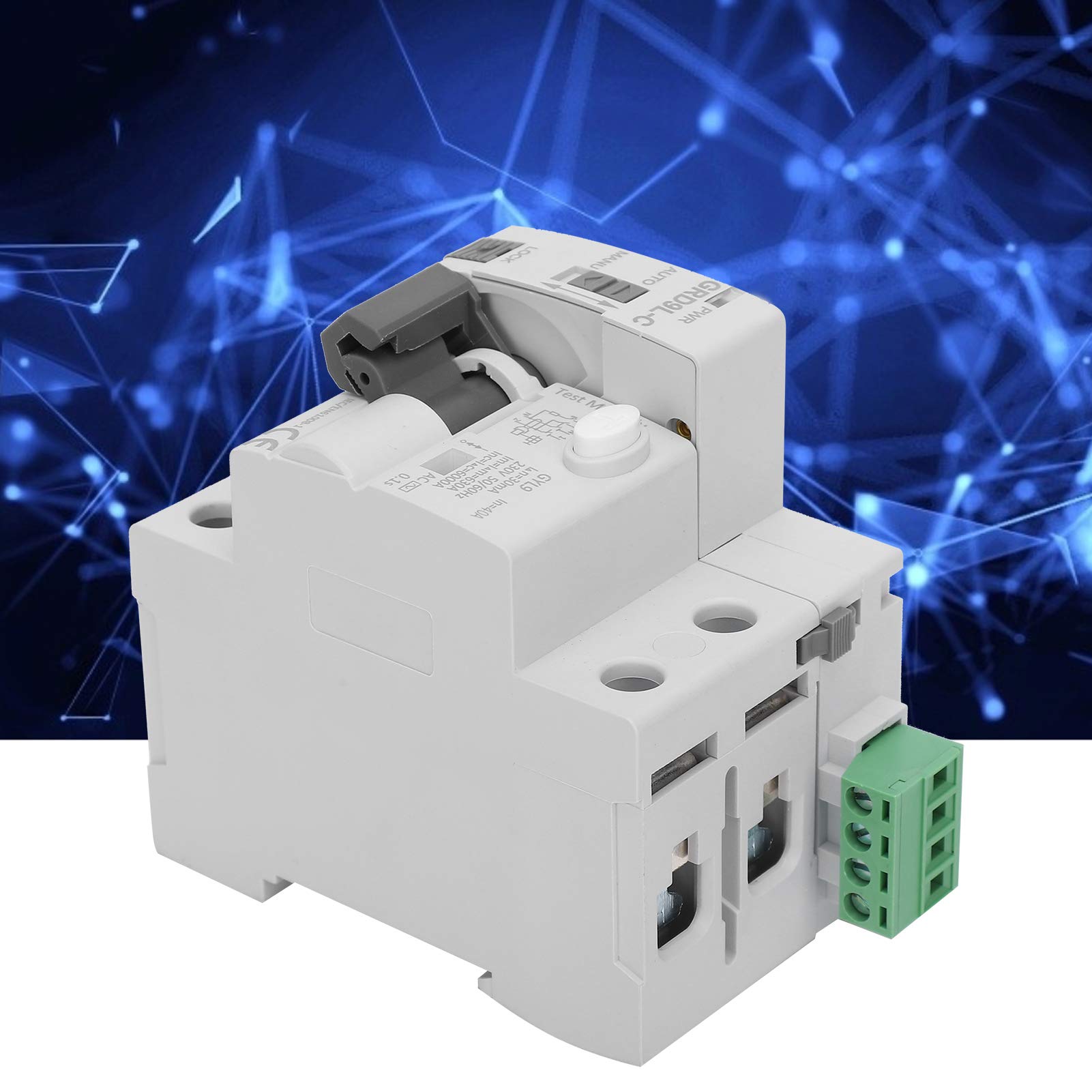 Hyuduo Ochronnik Napięcia, materiał ABS, Automatyczne Ponowne Zamykanie Urządzenia Przeciwprzepięciowego, Zakres wahań Napięcia AC 220 V dla urządzeń i Inteligentnych Domów (40A)