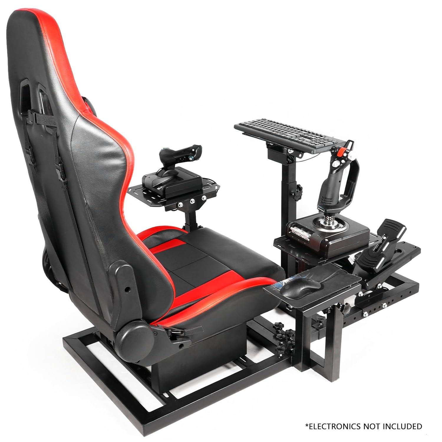 Marada Modular Flight Racing Simulator Cockpit, Both the flight sim cockpit and the racing sim cockpit, Fit for Logitech,for Thrustmaster,for Honeycomb Alpha Bravo,Excluding Electronic Devices