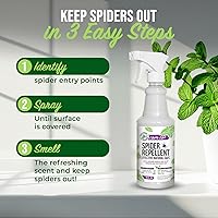 Vista 8 de Spray repelente de arañas con aceite de menta de Mighty Mint – Control natural de insectos para interiores y exteriores para arañas e insectos