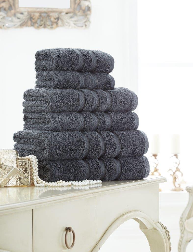 GC GAVENO CAVAILIA Gaveno Cavailia 100% Cotton Supreme Zero Twist 600 GSM Pack of 2-Charcoal, Bath Sheet x 2