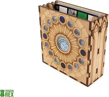 TowerRex Organizer for Sagrada and Sagrada Expansions 5-6 Player, Passion with Dice Tower, Board Game Insert, Token Tray, Card Holder