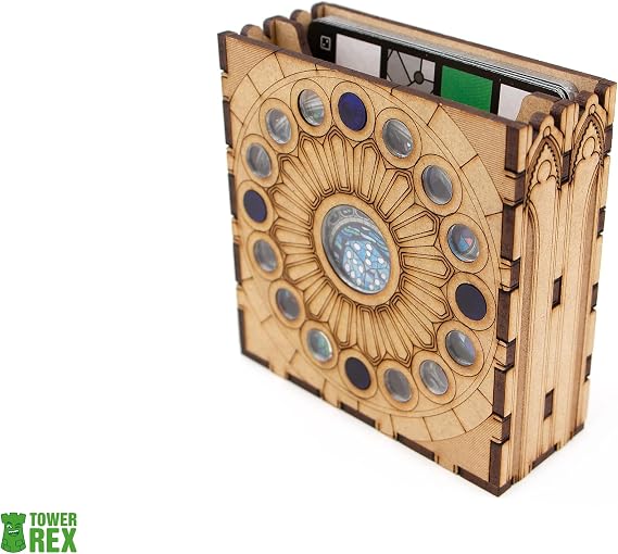 TowerRex Organizer for Sagrada and Sagrada Expansions 5-6 Player, Passion with Dice Tower, Board Game Insert, Token Tray, Card Holder