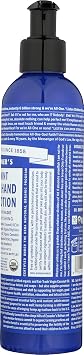 Dr. Bronner's & All-One Organic Lotion for Hands & Body, Peppermint, 8-Ounce Pump Bottle