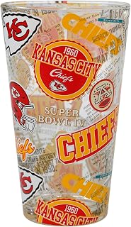 FOCO NFL unisex-adult NFL Team Logo Barware Drink 16oz Pint Glass