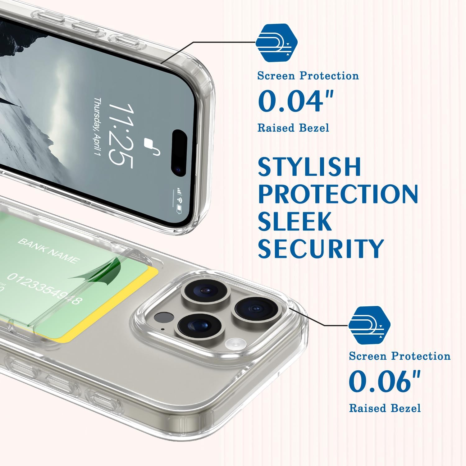 Petocase for iPhone 15 Pro Max Wallet Case Card Holder Slot Slim Fit Flexible TPU Gel Rubber Soft Skin Silicone Protective Phone Case Cover for Apple iPhone 15 Pro Max 6.7 inch Crystal Clear - Image 2