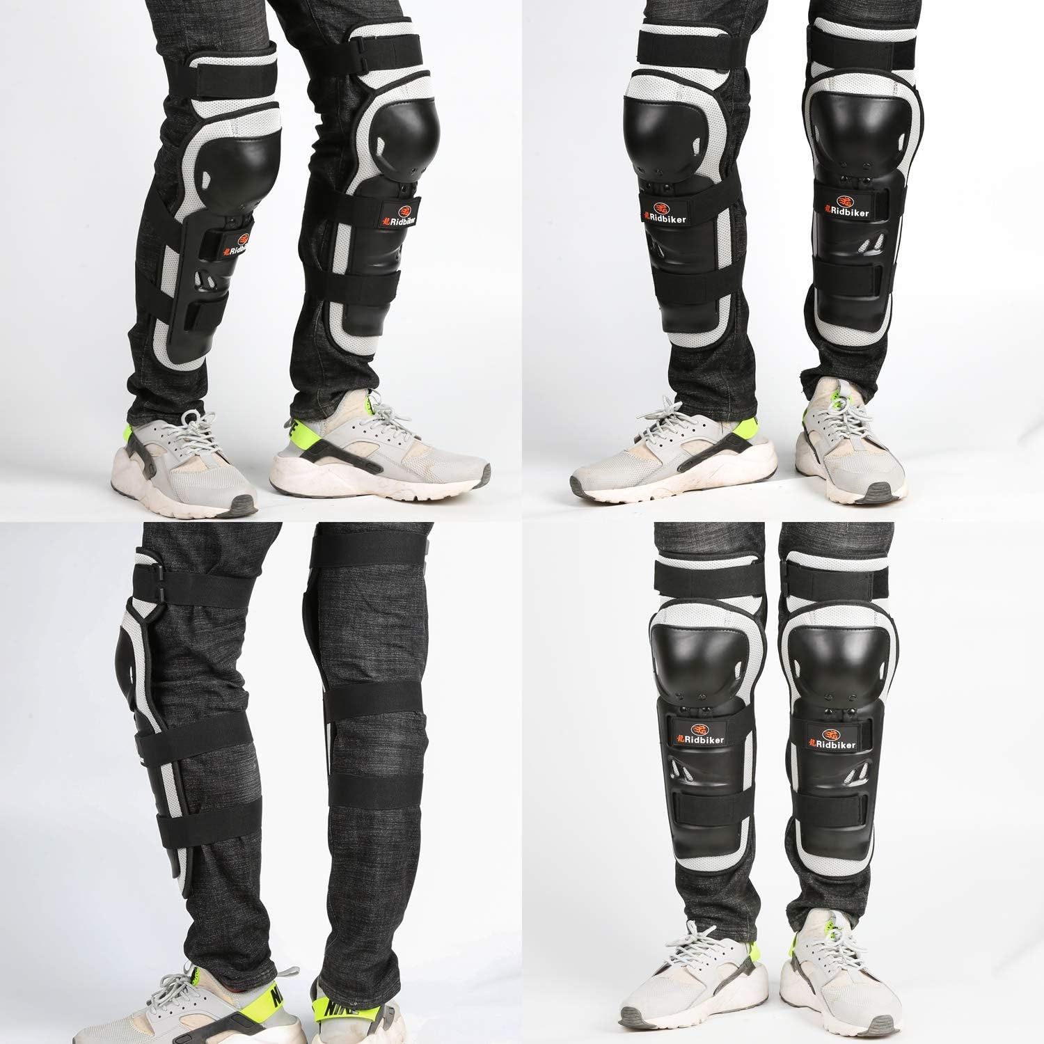 Motorcycle Knee Shin Guard for Men, Adjustable Knee Protector Pads Dirt Bike Knee Pads Protection Armor for Motocross Cycling Racing