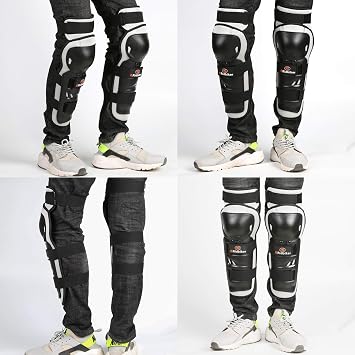 RIDBIKER 1 Pair of Motorcycle Knee Protector,Movable Knee Shin Guard PadsAdjustable Knee Cap Pads Protector Armor for Motorcycle Cycling Racing,Black