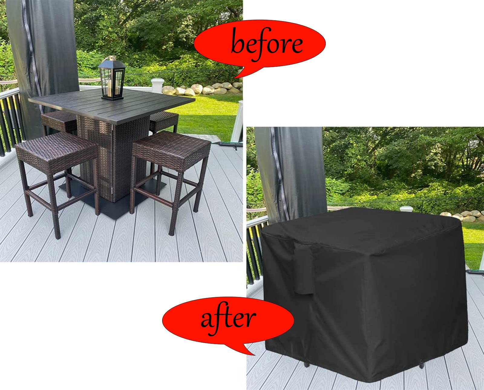 Housse Salon De Jardin 420D Oxford - Protection Imperméable Anti-UV Coupe-Vent Pour Meubles Extérieurs Table Chaise
