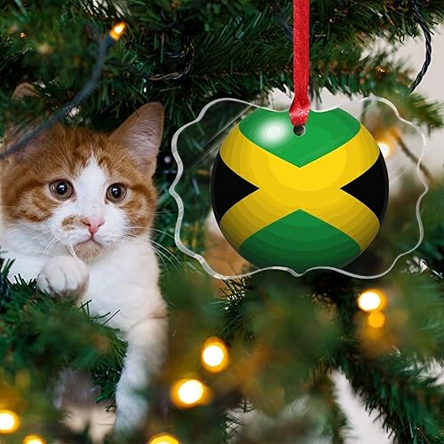 Miniatura 4 de Swavecat Adorno de bandera  Adorno de árbol de Navidad de Jamaica, recuerdo de la ciudad, adorno colgante de árbol de Navidad acrílico Jamaica,