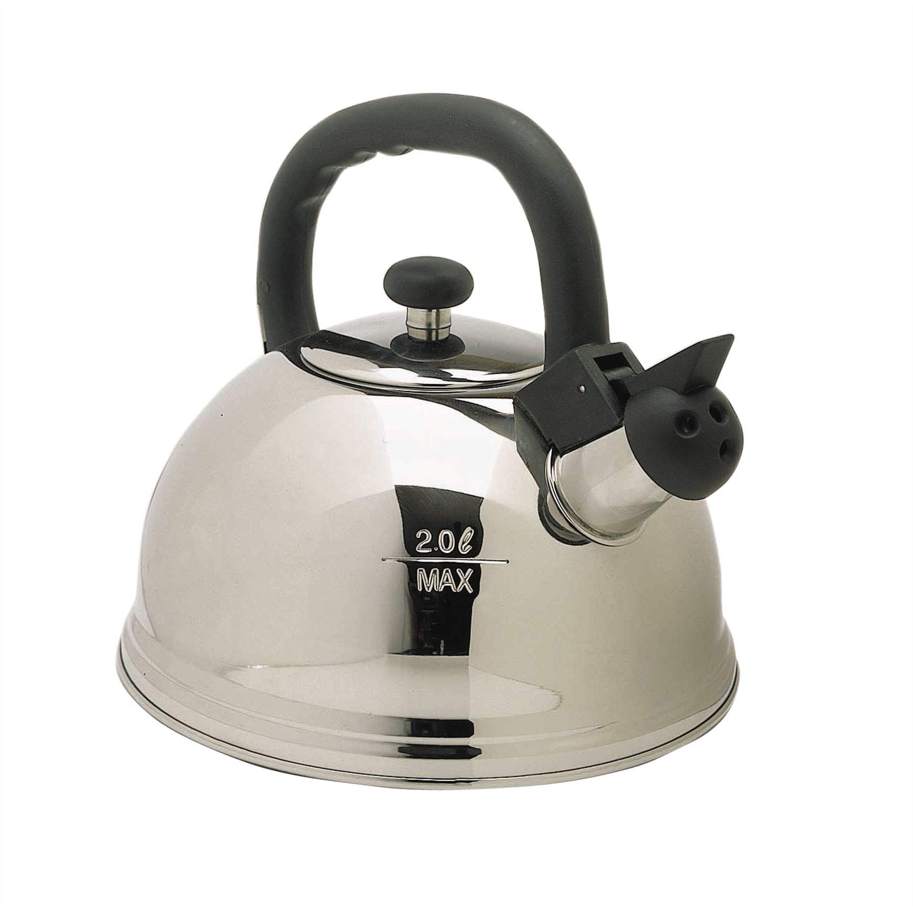 Kitchencraft Silver Le'xpress Induction-Safe Whistling Stovetop Kettle, 1.6 Litres (2.75 Pints) - Stainless Steel