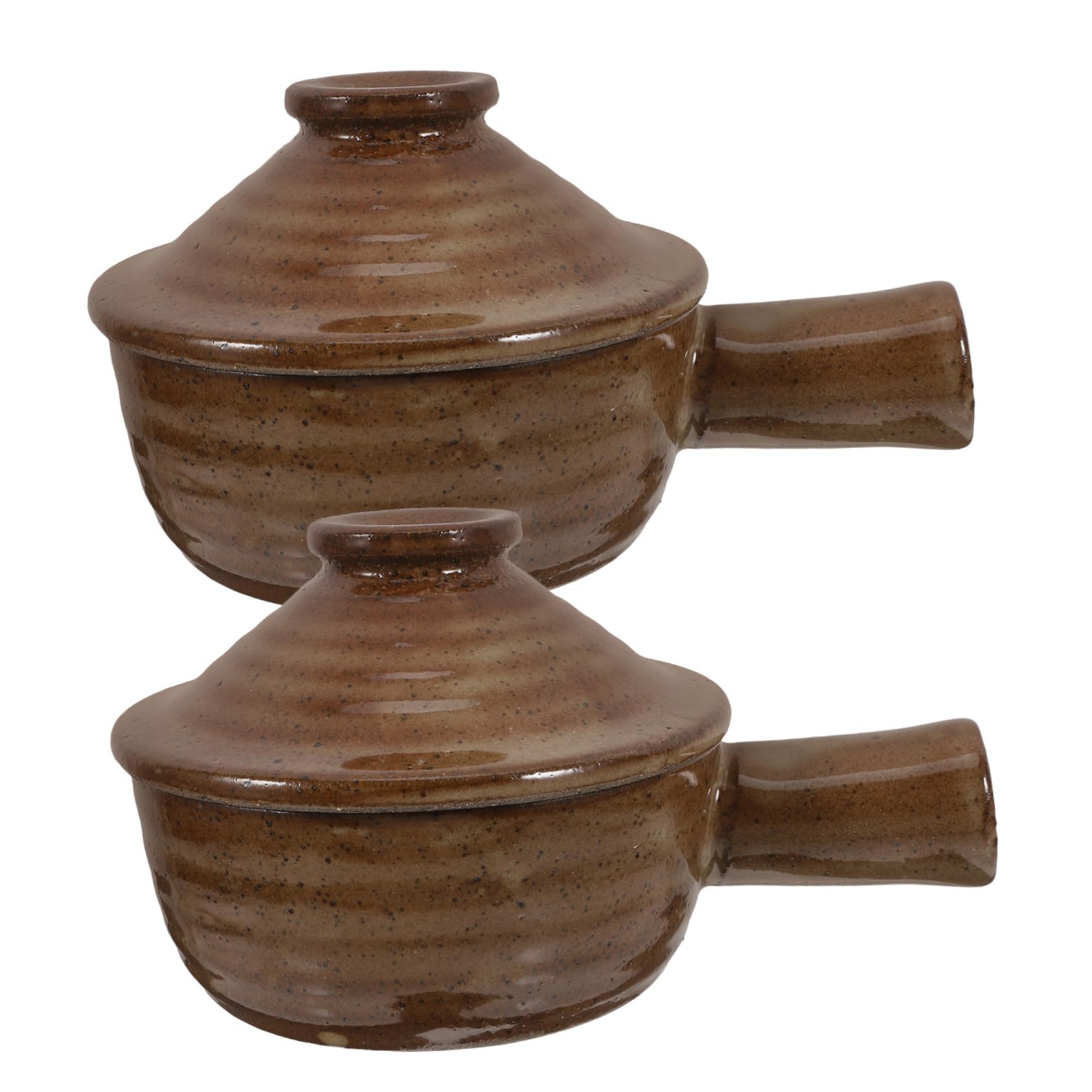 Ciieeo 2pezzi Casseruola in Terracotta Con Coperchio Casseruola Rotonda in Ceramica Per Microonde Pentola in Terracotta Per Stufati e Zuppe Adatta Per Cottura Al Forno e Sul Fornello