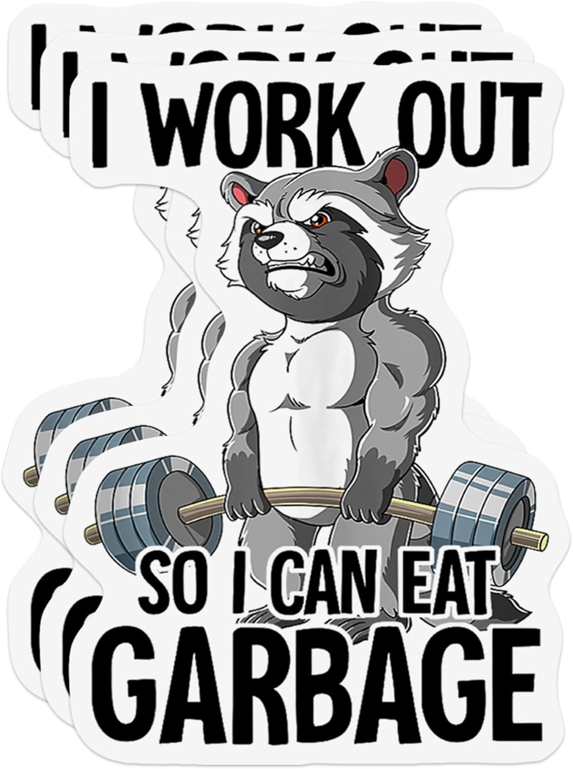 Amazon.com: 3Pcs I Work Out So I Can Eat Garbage Gym Weight Fitness ...