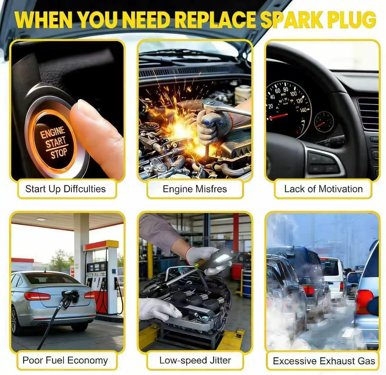 Set of 4 Iridium Spark Plug Compatible with Honda Accord Inspire CR-V Civic MDX RDX TLX 2018-2023 1.5T 2.0T L4 OEM:12290-6A0-A01 DILKAR8P8SY