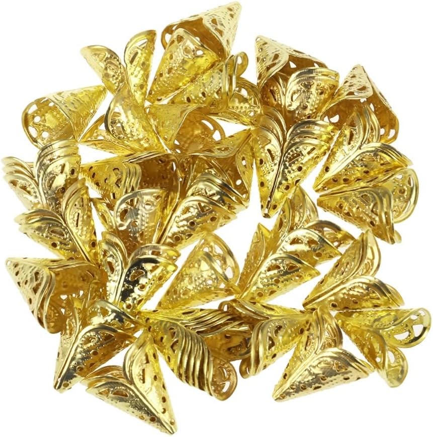 ARTIBETTER Jewelry Making Charms 50 Pcs Bead Cones Filigree