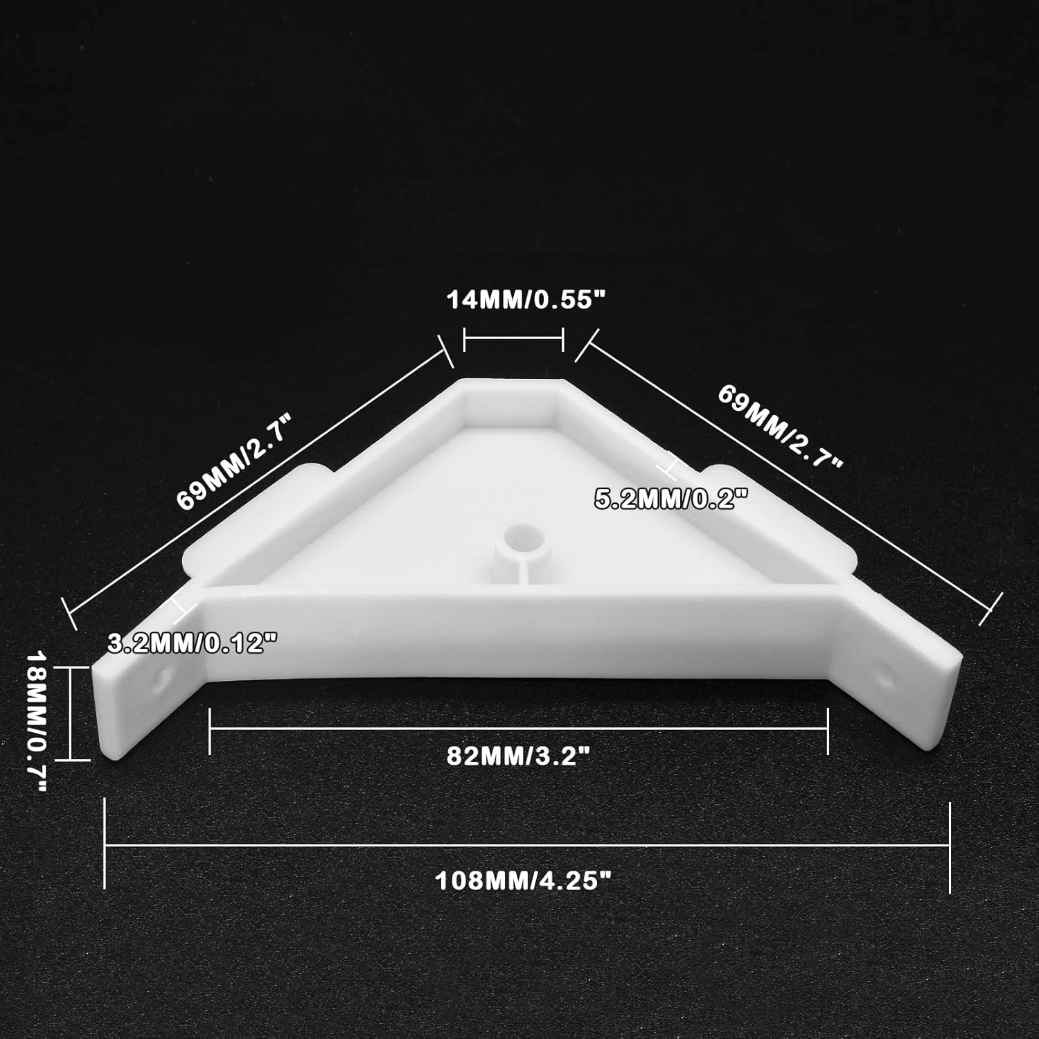 Waziaqoc 40PCS Cabinet Triangle Bracket, 90 Degree Corner Support Braces Plastic White Cabinet Countertop Brackets