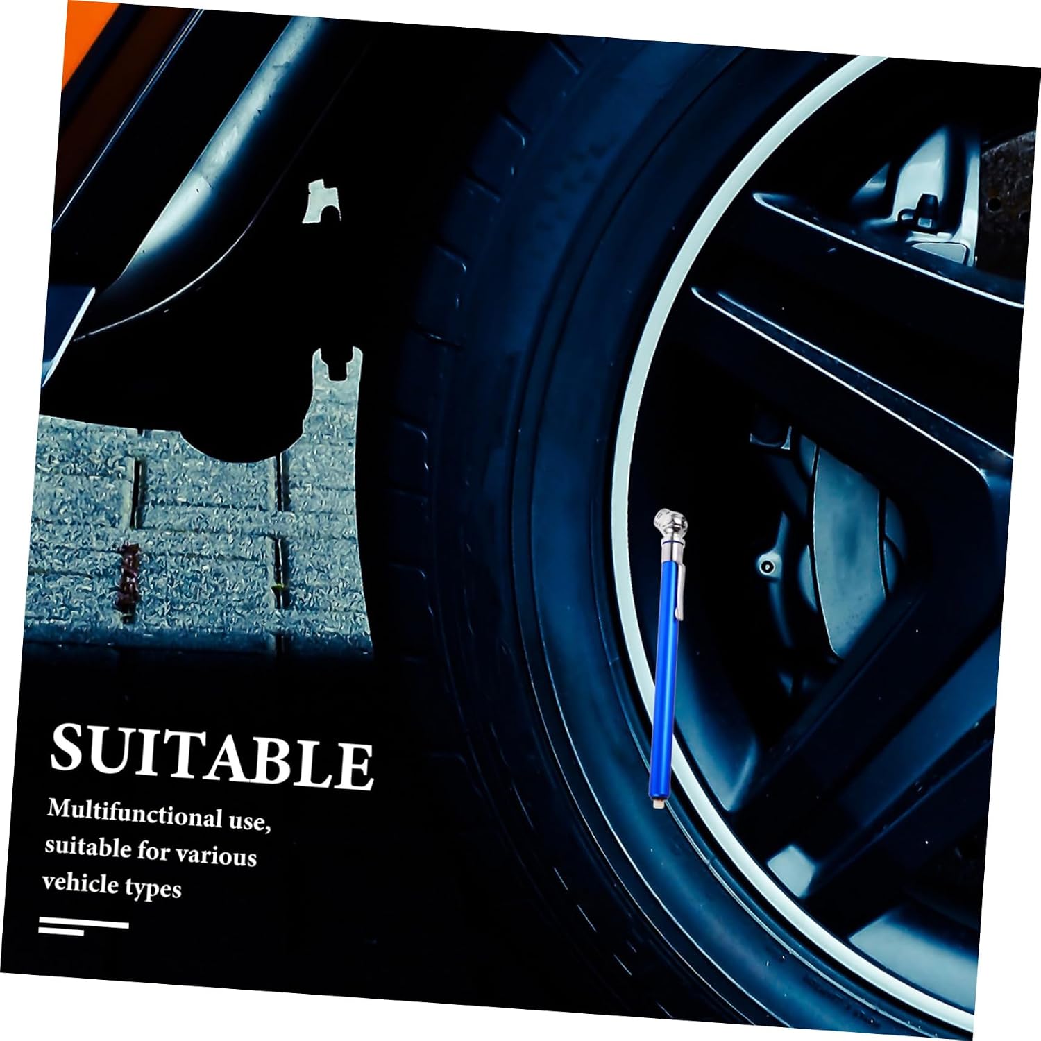 Portable Tire Pressure Gauge Pen Blue for Cars and Suvs