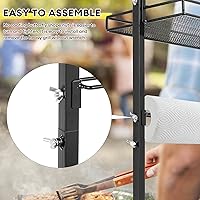 Vista 5 de Lalafancy Organizador de parrilla para Blackstone, 3 en 1, parrilla de barbacoa, accesorios de picnic con soporte para toallas de papel