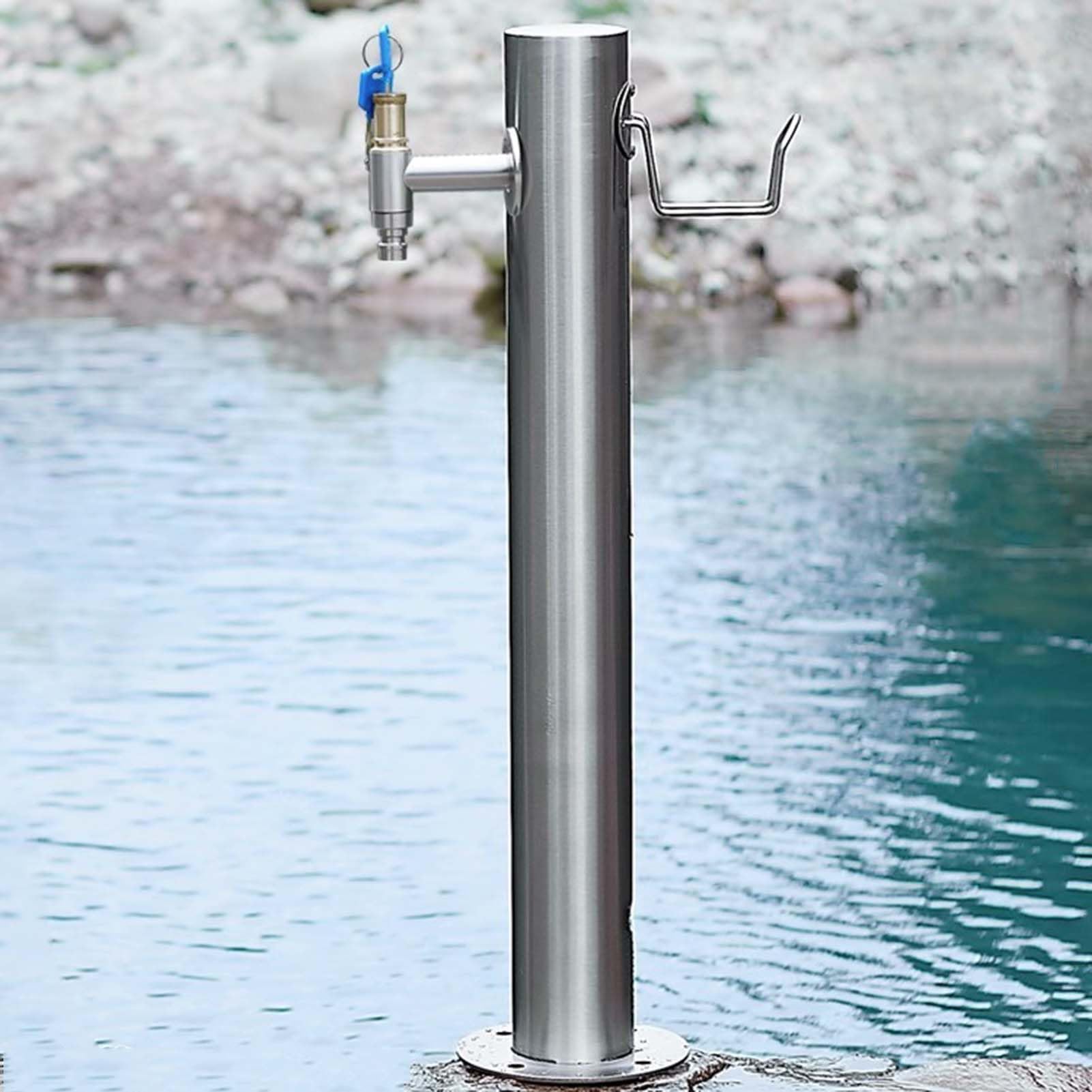 BHGFYXBS Freestanding Stainless Steel Garden Water Column With Faucet, Anti-Freeze Hydrant, Outdoor Fountain For Car Washing & Plant Watering, Landscape Feature,size_name-86cm kit C