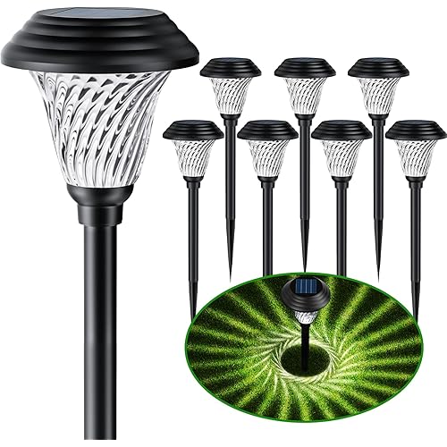 Jkoeier Solar Outdoor Lights, IP65 Waterproof Solar Pathway Lights,12 Hrs Long-Lasting Landscape Lighting Solar Garden Lights